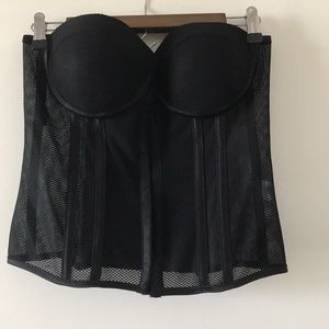 Charlotte Russe black strapless corset
